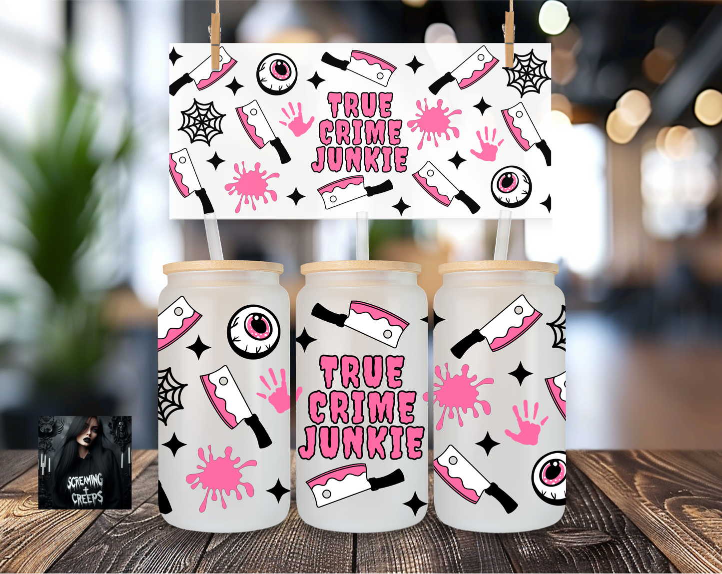Libbey Coffee Cup Pink True Crime Junkie