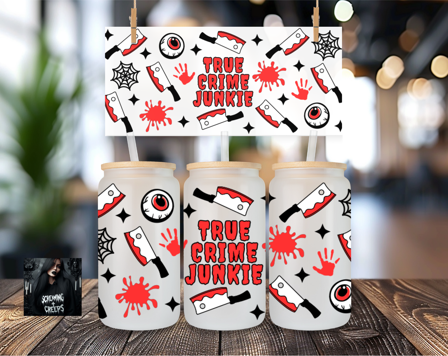 Libbey Coffee Cup Red True Crime Junkie