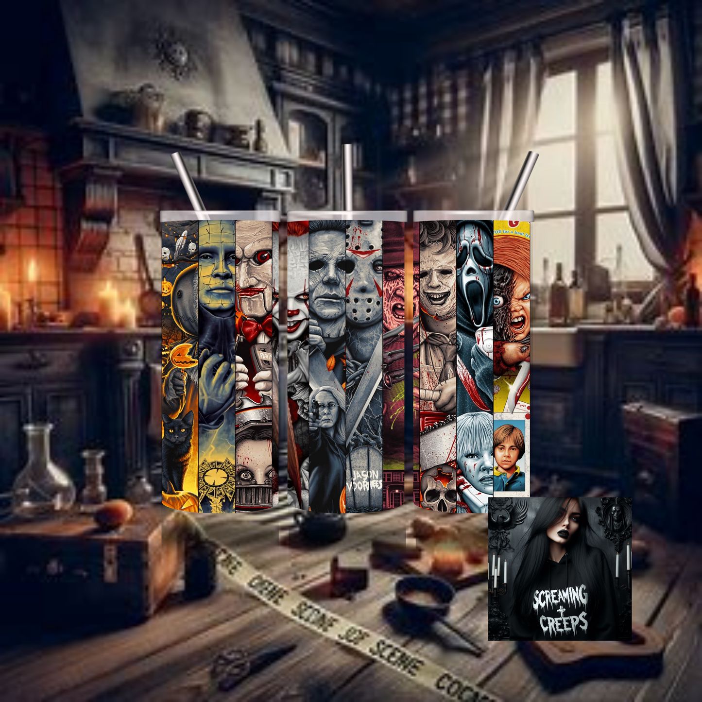 Horror Characters Insulated Drinking Tumbler