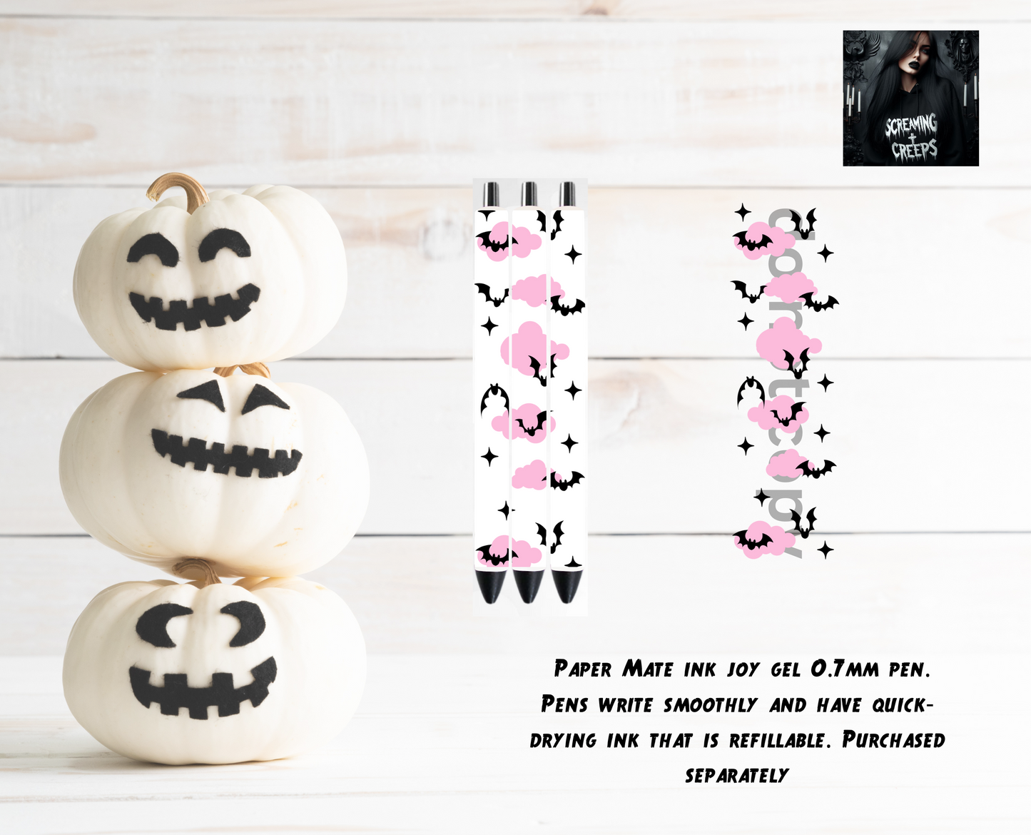 Bats and Clouds Custom Pen