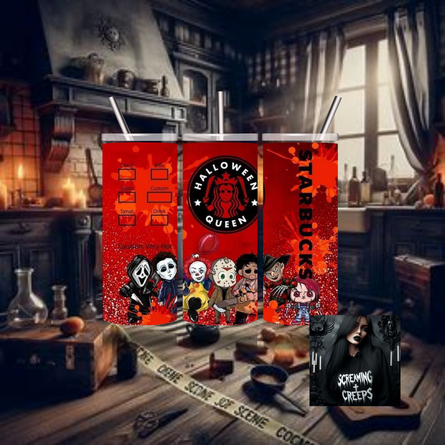 Halloween Queen, Horror Insulated Tumbler, Horror Movie Marathon Essential