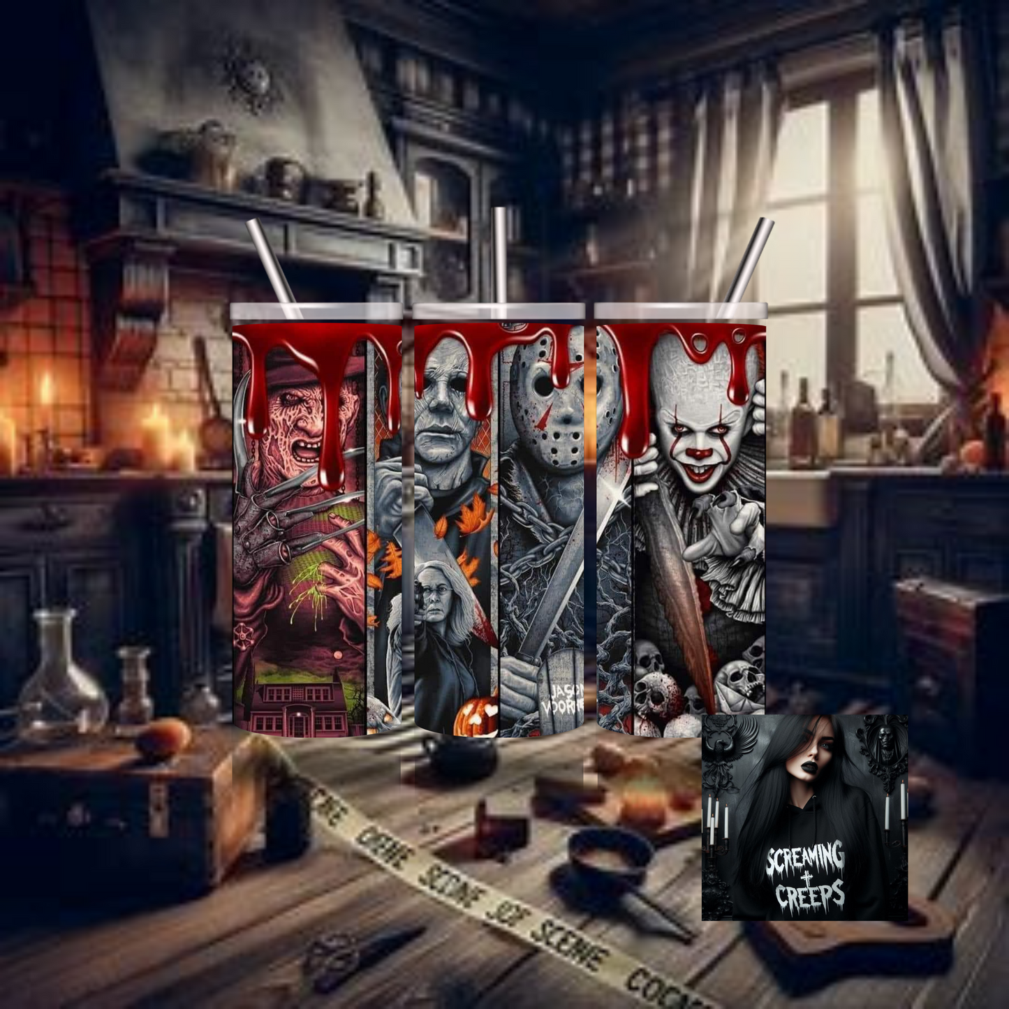 Horror Insulated Tumbler, Horror Movie Marathon Essential