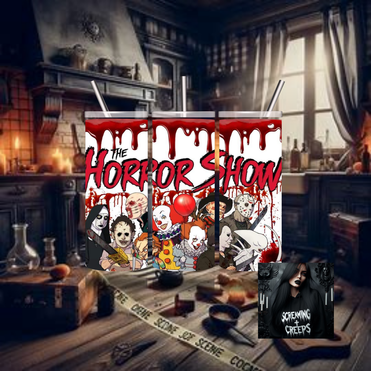 The Horror Show, Insulated Tumbler, Horror Movie Marathon Essential