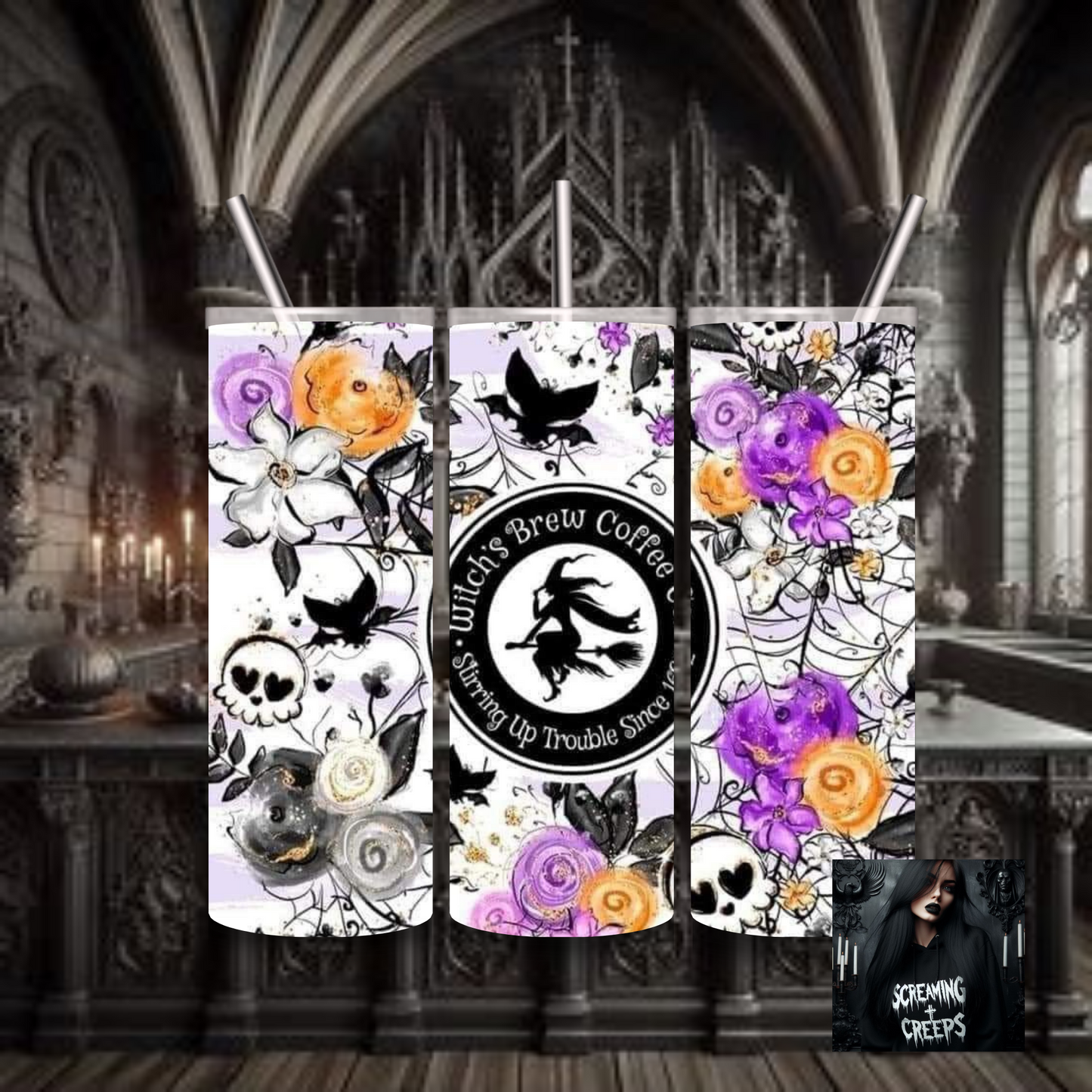 Mystifying Stainless Steel Tumbler with Witchy Aesthetic