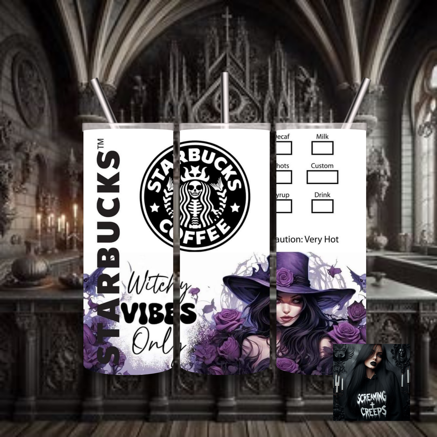 Mystifying Stainless Steel Tumbler with Witchy Aesthetic