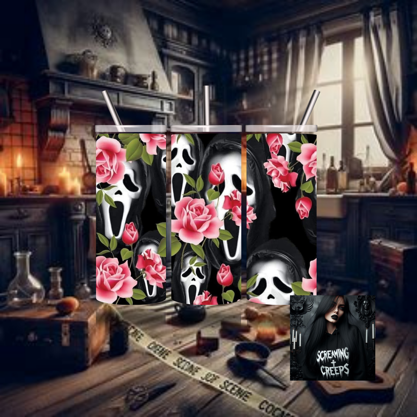 Scream Horror Characters Insulated Tumbler, Horror Movie Marathon Essential