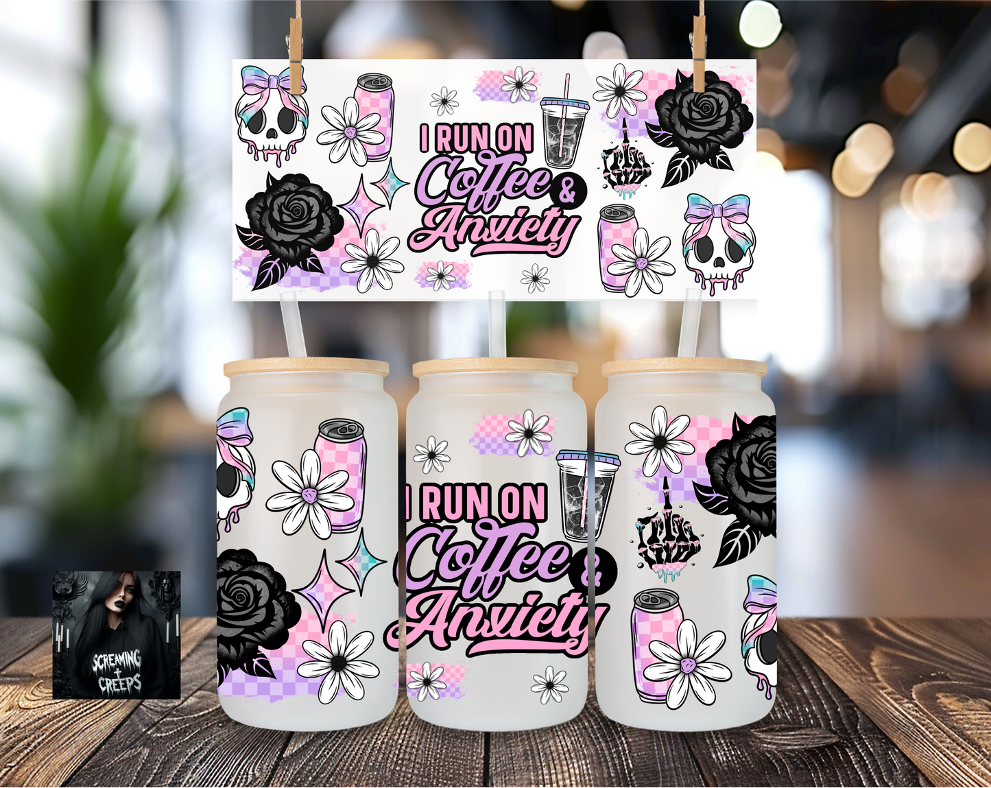 Libbey Coffee Cup I Run on Coffee and Anxiety