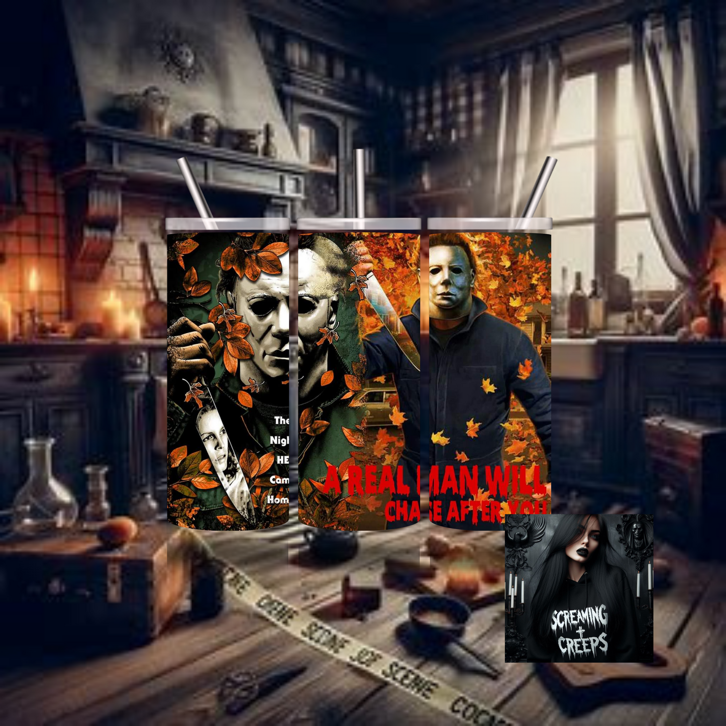 Michael Myers Horror Insulated Tumbler, Horror Movie Marathon Essential