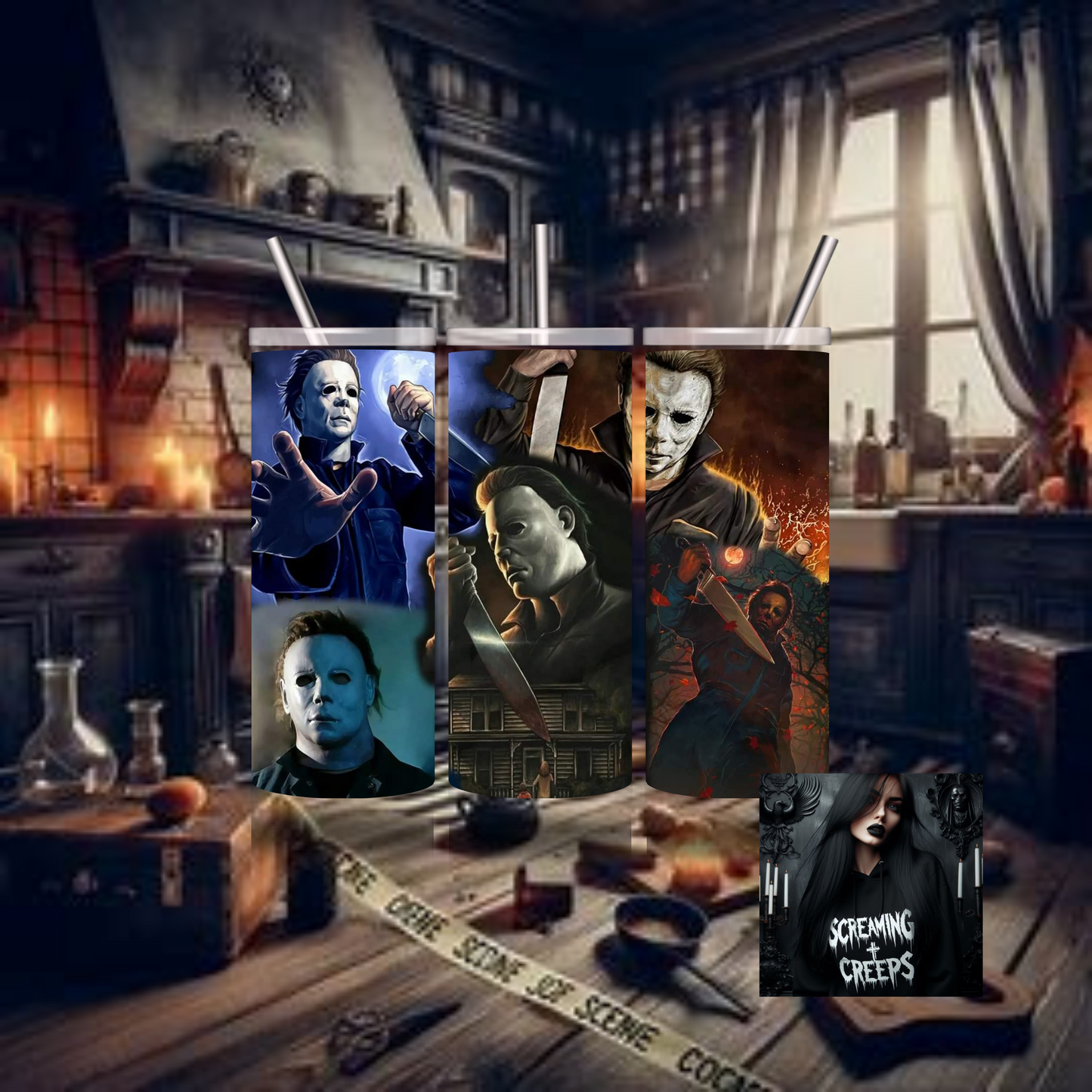 Michael Myers Horror Insulated Tumbler, Horror Movie Marathon Essential