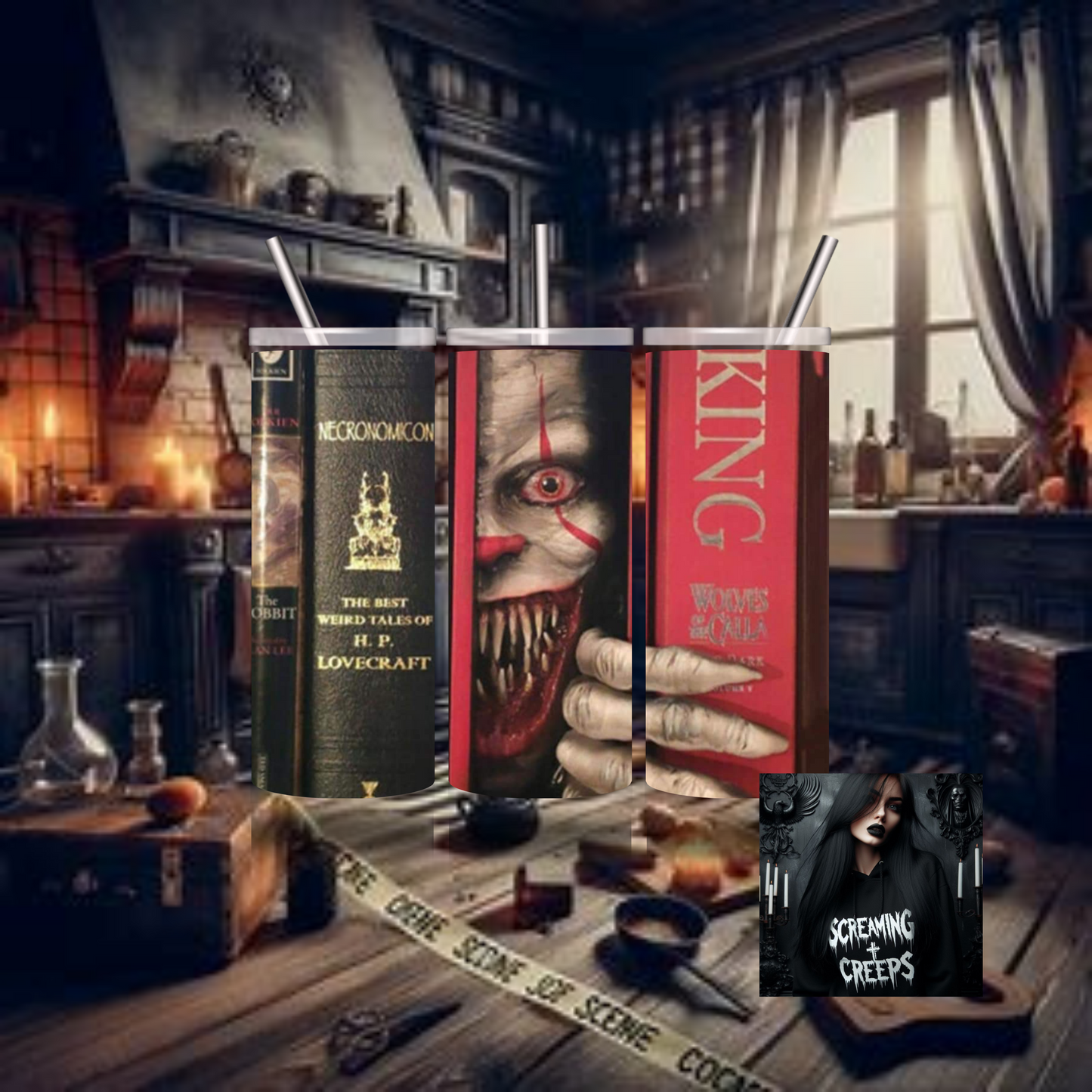 Horror Book Stephen King, Insulated Tumbler, Horror Movie Marathon Essential