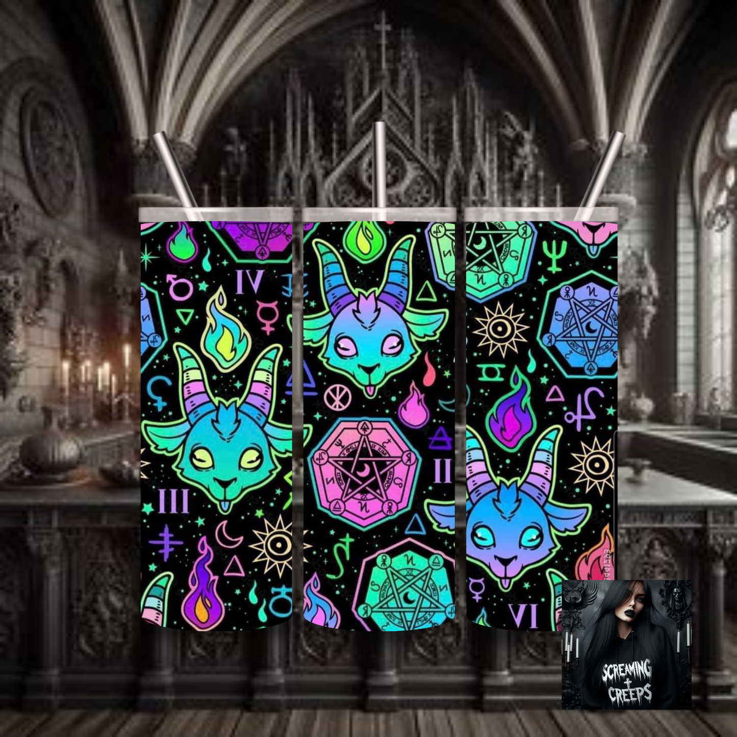 Mystifying Stainless Steel Tumbler with Witchy Aesthetic