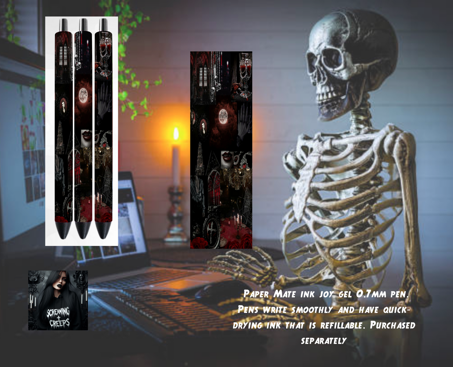 Handcrafted Custom Magical Collaged Inkjoy Pen, Unleash Your Mystical Creativity