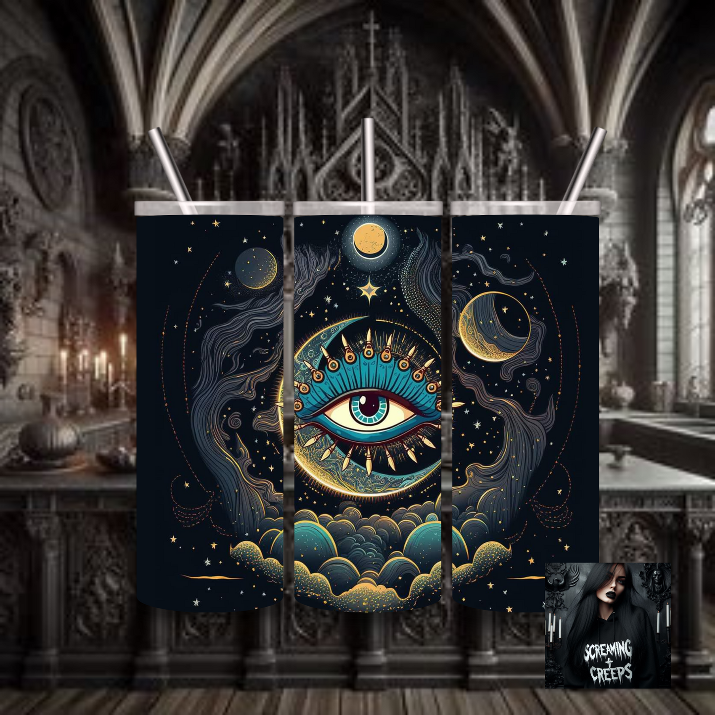 Mystifying Stainless Steel Tumbler with Witchy Aesthetic