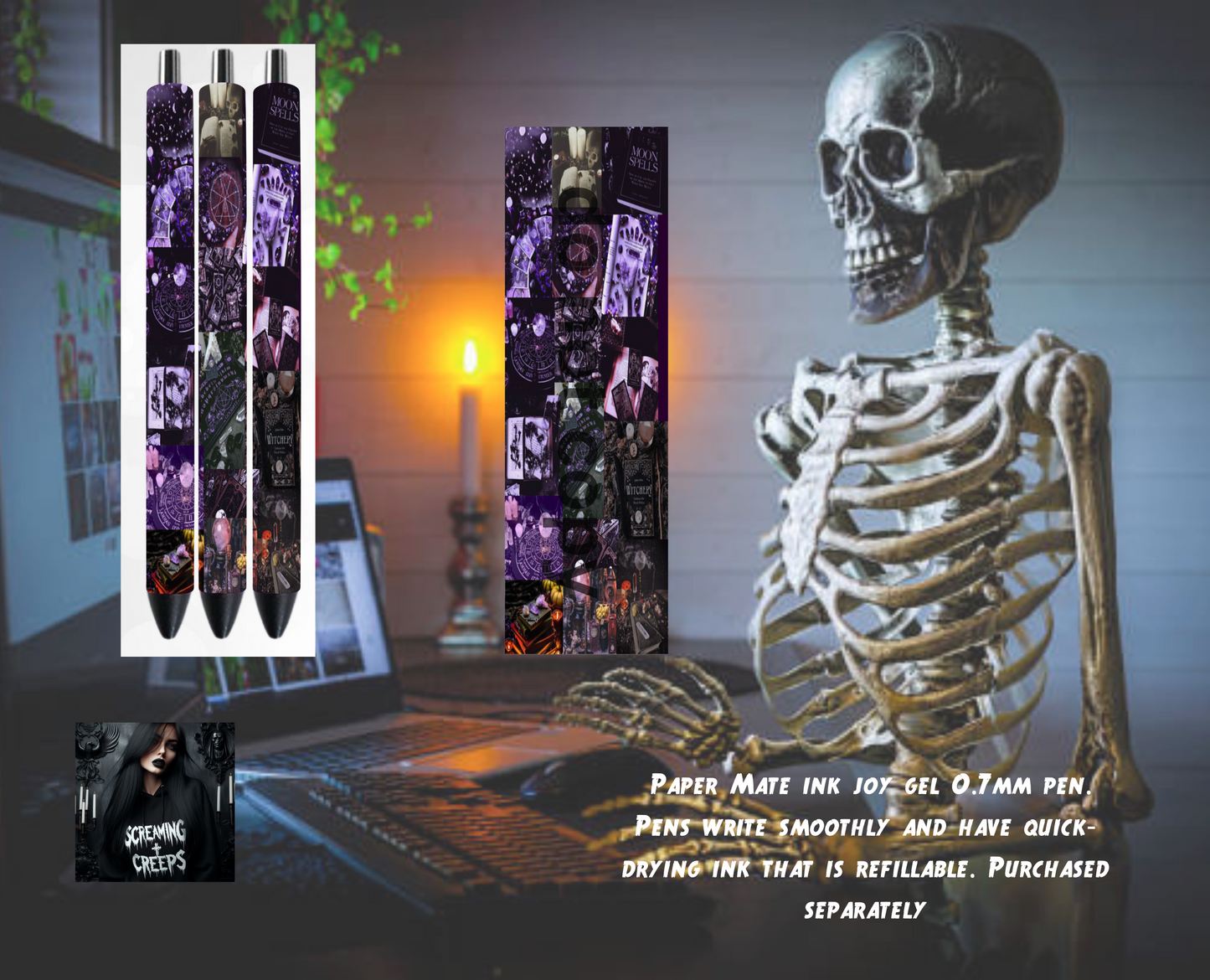 Handcrafted Custom Magical Collaged Inkjoy Pen, Unleash Your Mystical Creativity