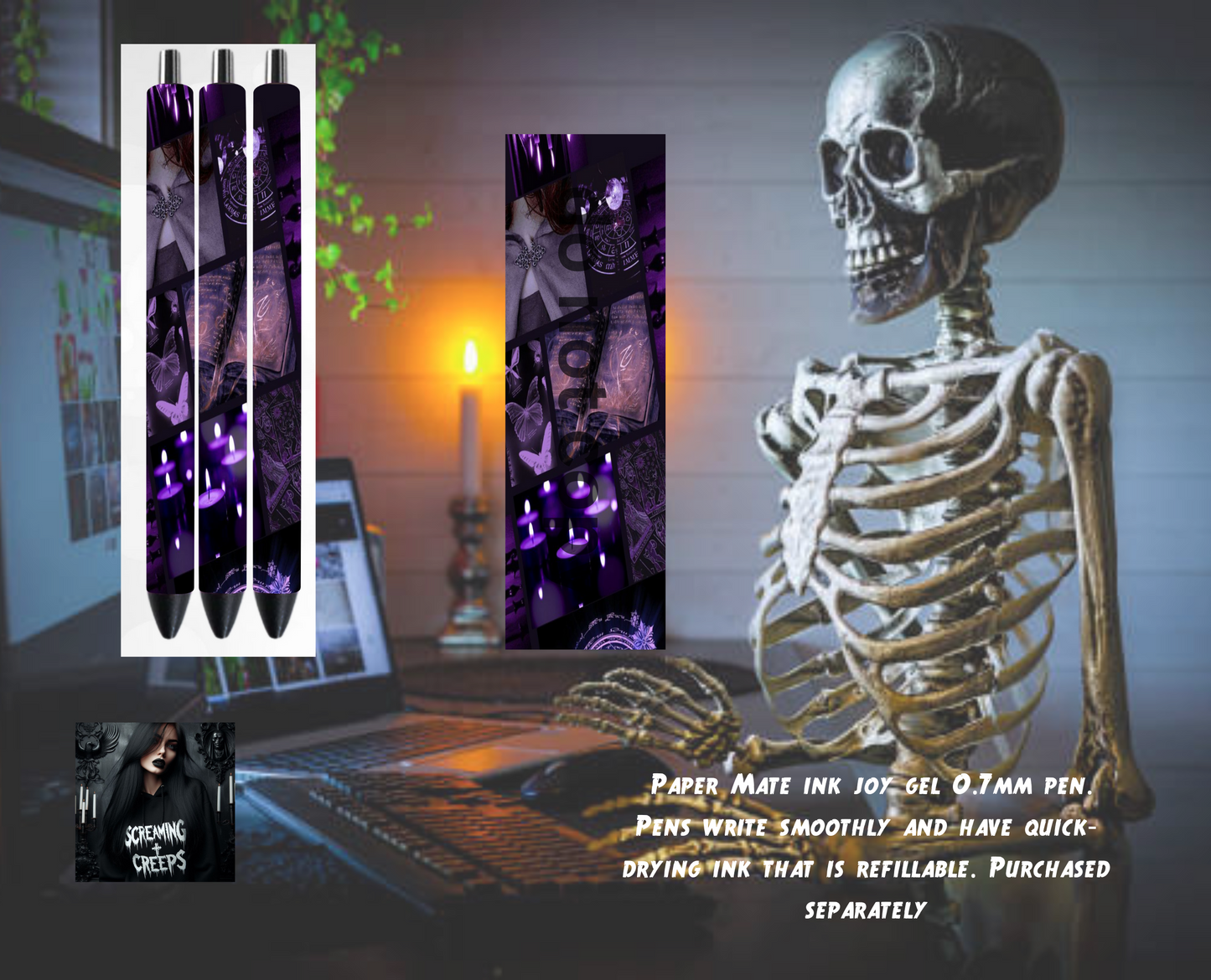 Handcrafted Custom Magical Collaged Inkjoy Pen, Unleash Your Mystical Creativity