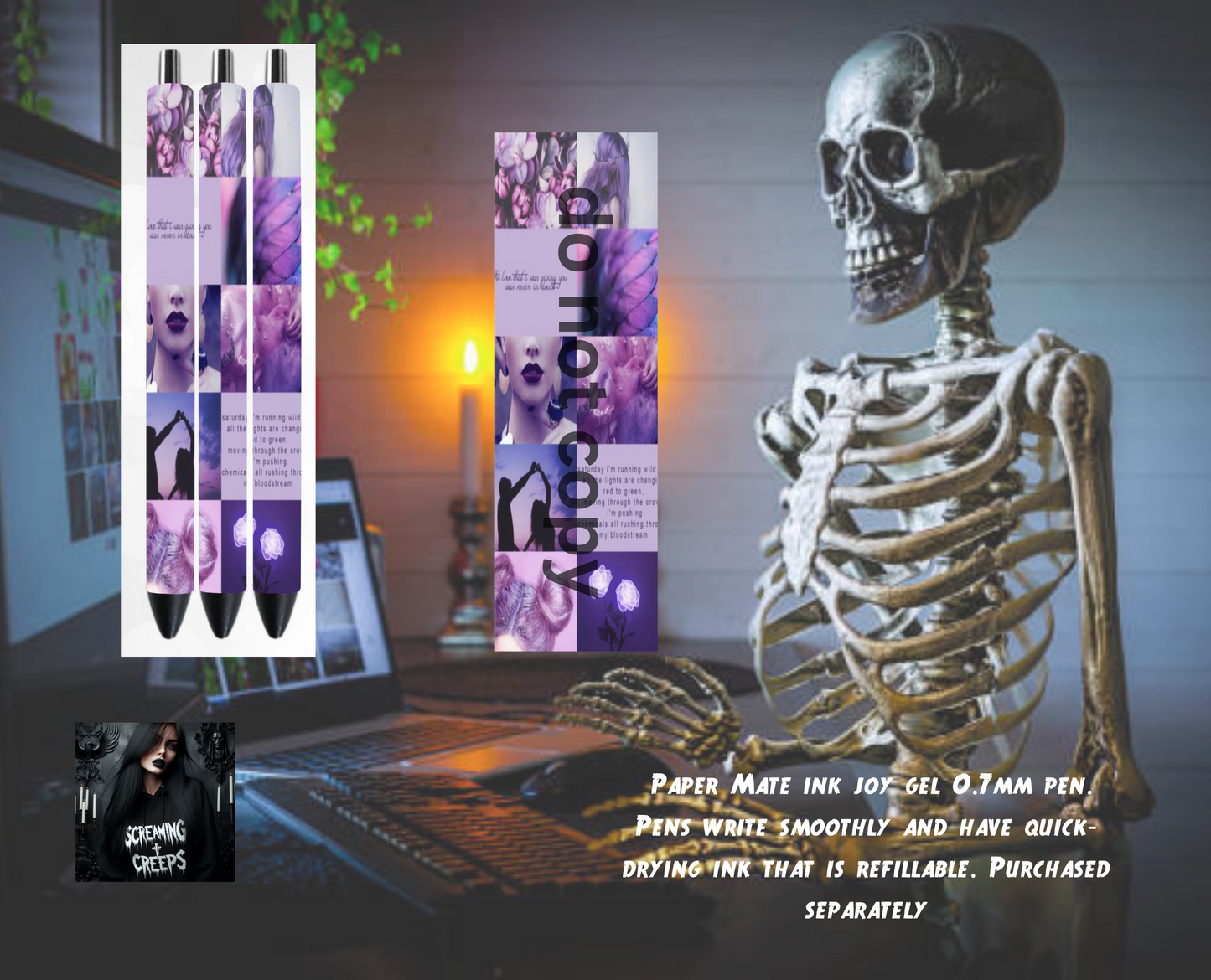 Handcrafted Custom Magical Collaged Inkjoy Pen, Unleash Your Mystical Creativity