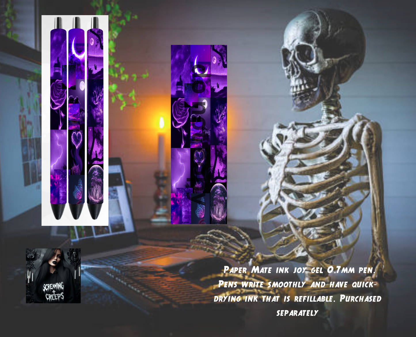 Handcrafted Custom Magical Collaged Inkjoy Pen, Unleash Your Mystical Creativity