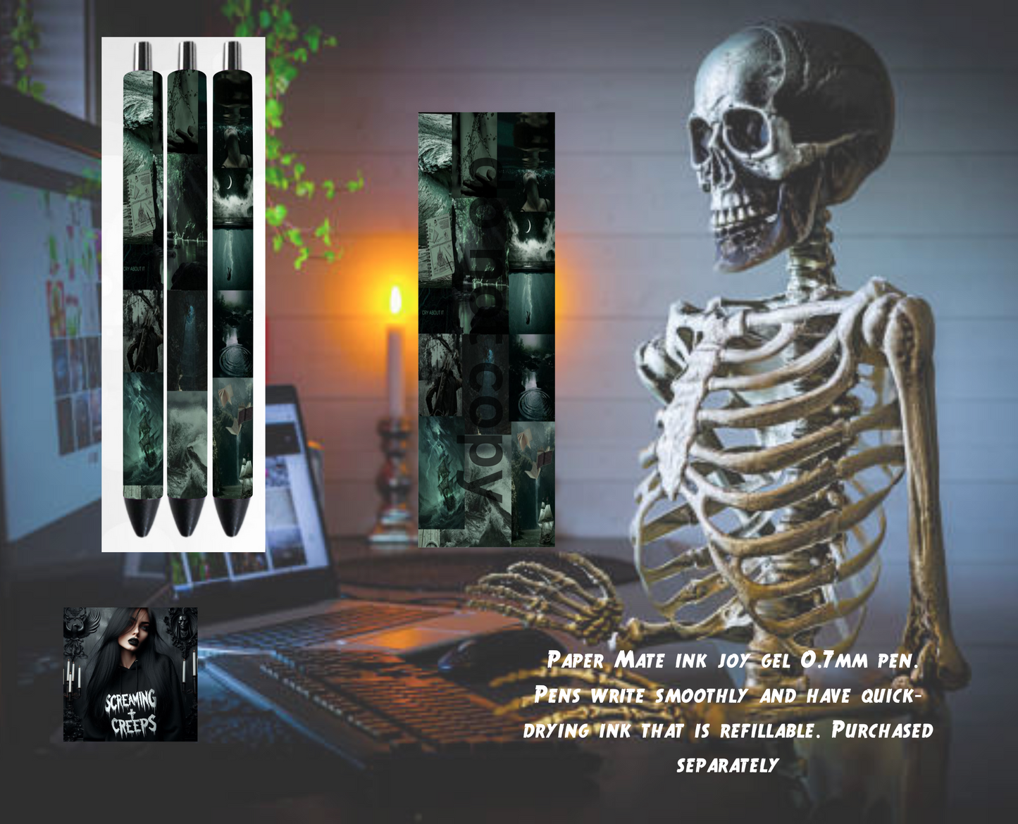 Handcrafted Custom Magical Collaged Inkjoy Pen, Unleash Your Mystical Creativity