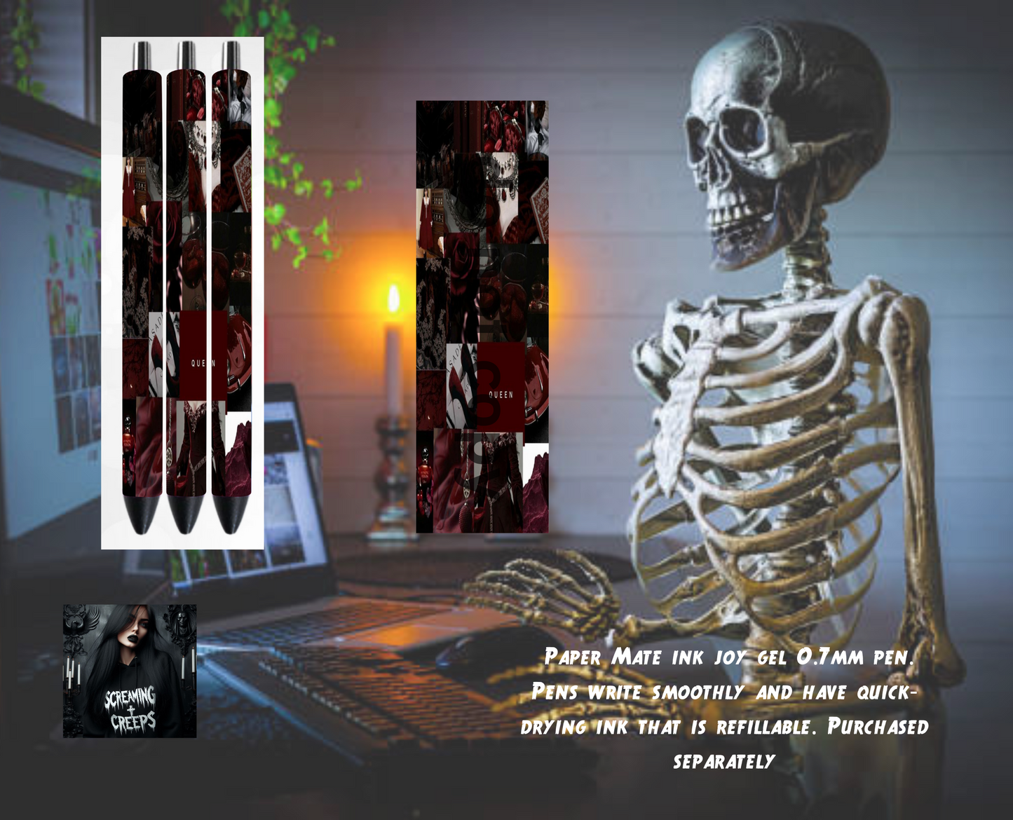 Handcrafted Custom Magical Collaged Inkjoy Pen, Unleash Your Mystical Creativity