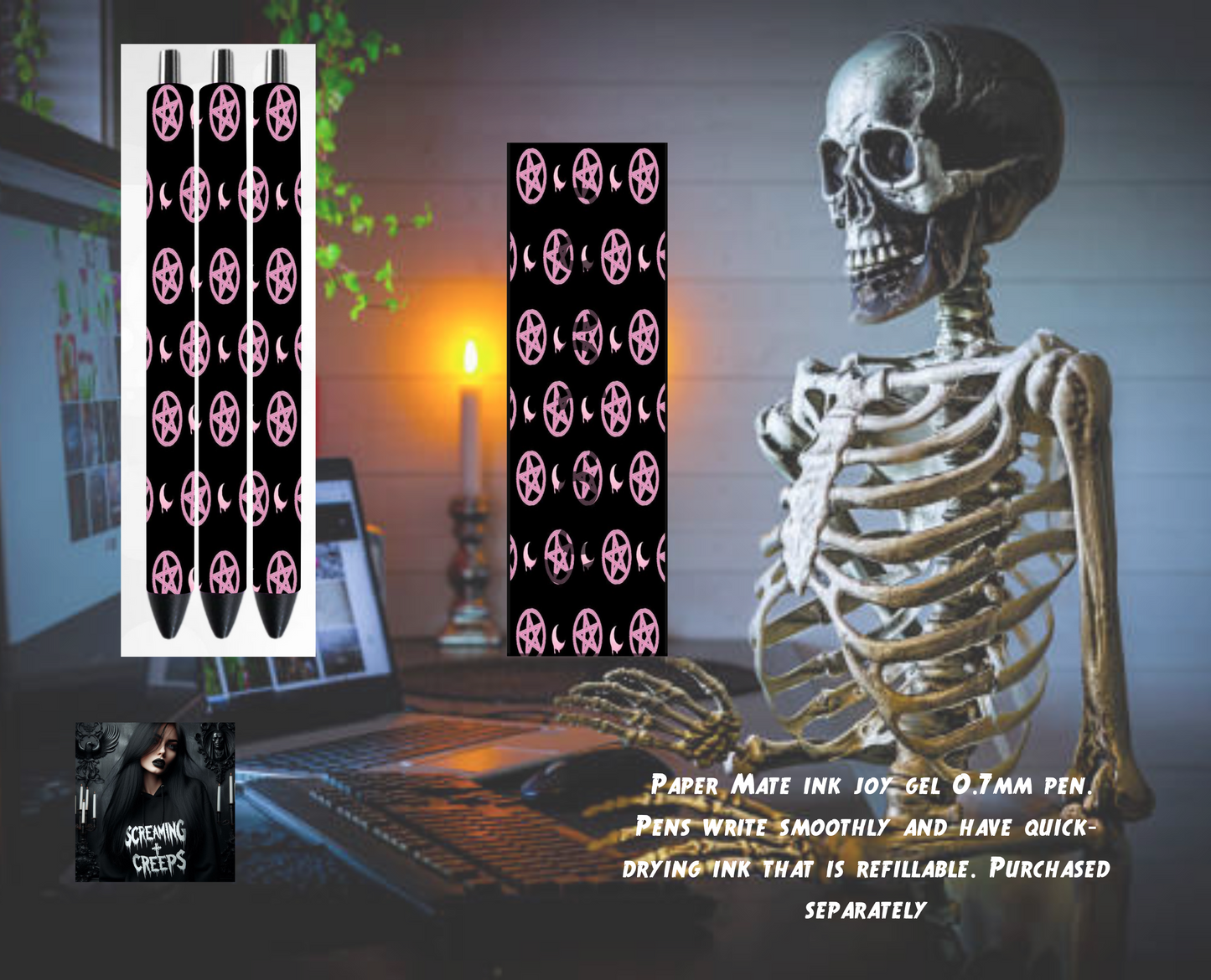 Handcrafted Custom Magical Collaged Inkjoy Pen, Unleash Your Mystical Creativity