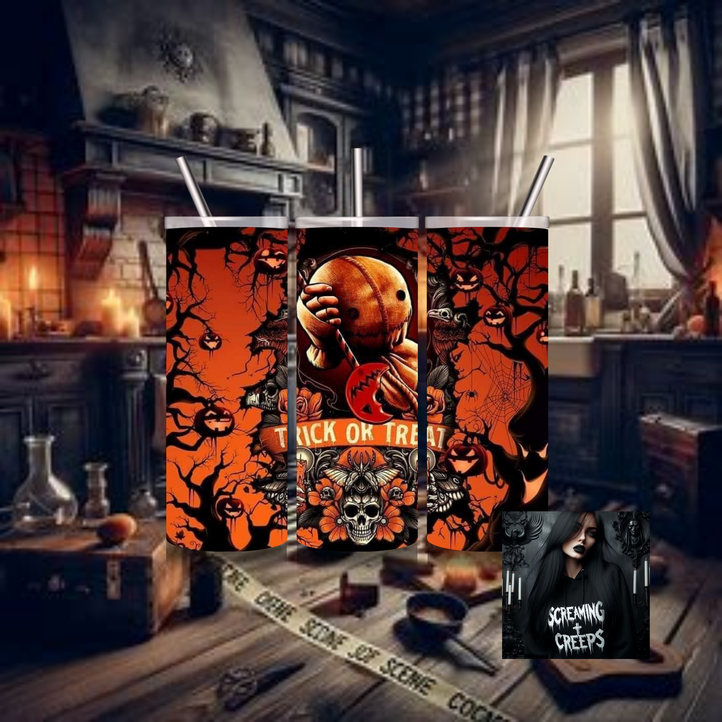 Sammy Trick or Treat Tumbler, 20 oz Insulated Drinking Tumbler