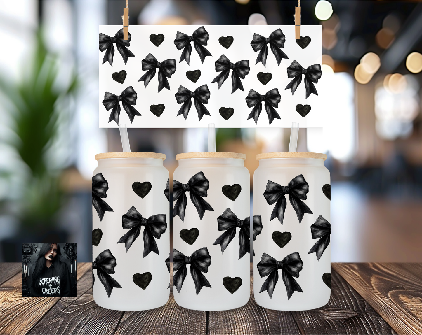 Libbey Coffee Cup Black Bows