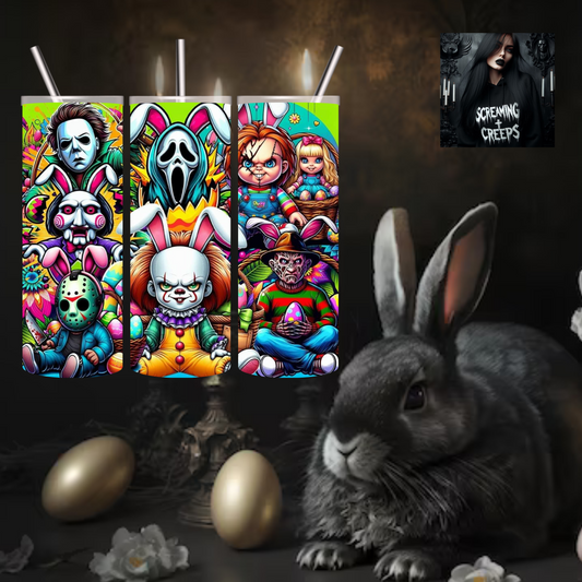 Creep Into Easter with Our Horror Characters Stainless Steel Tumbler!