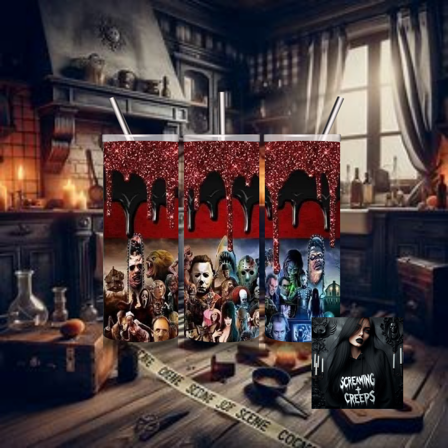 Horror Characters 20 oz Insulated Drinking Tumbler