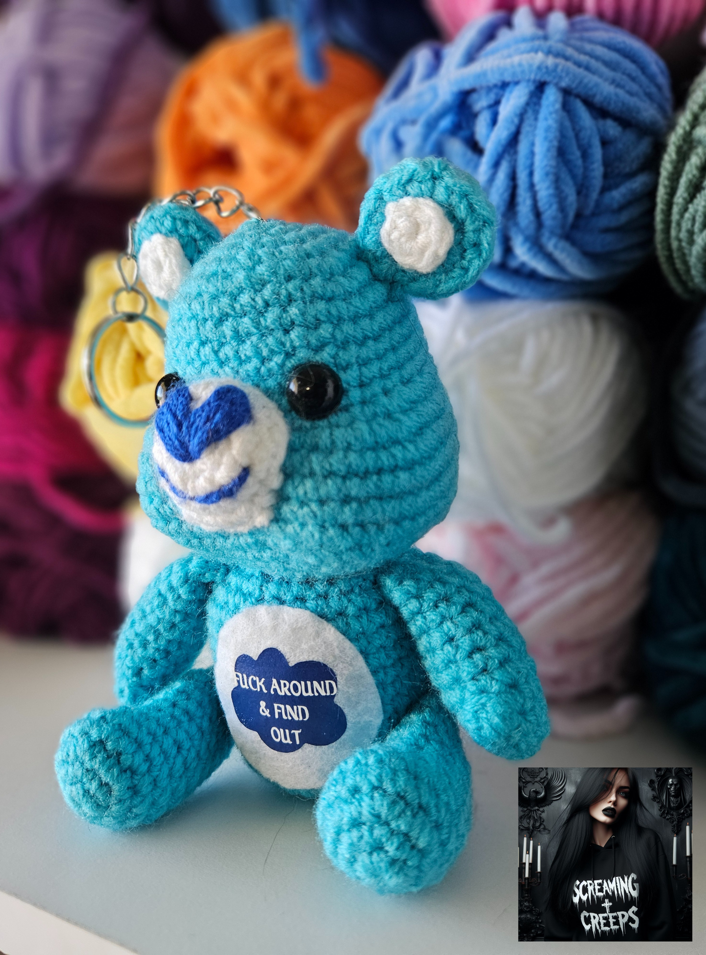 Handmade No Care Bear Keychain