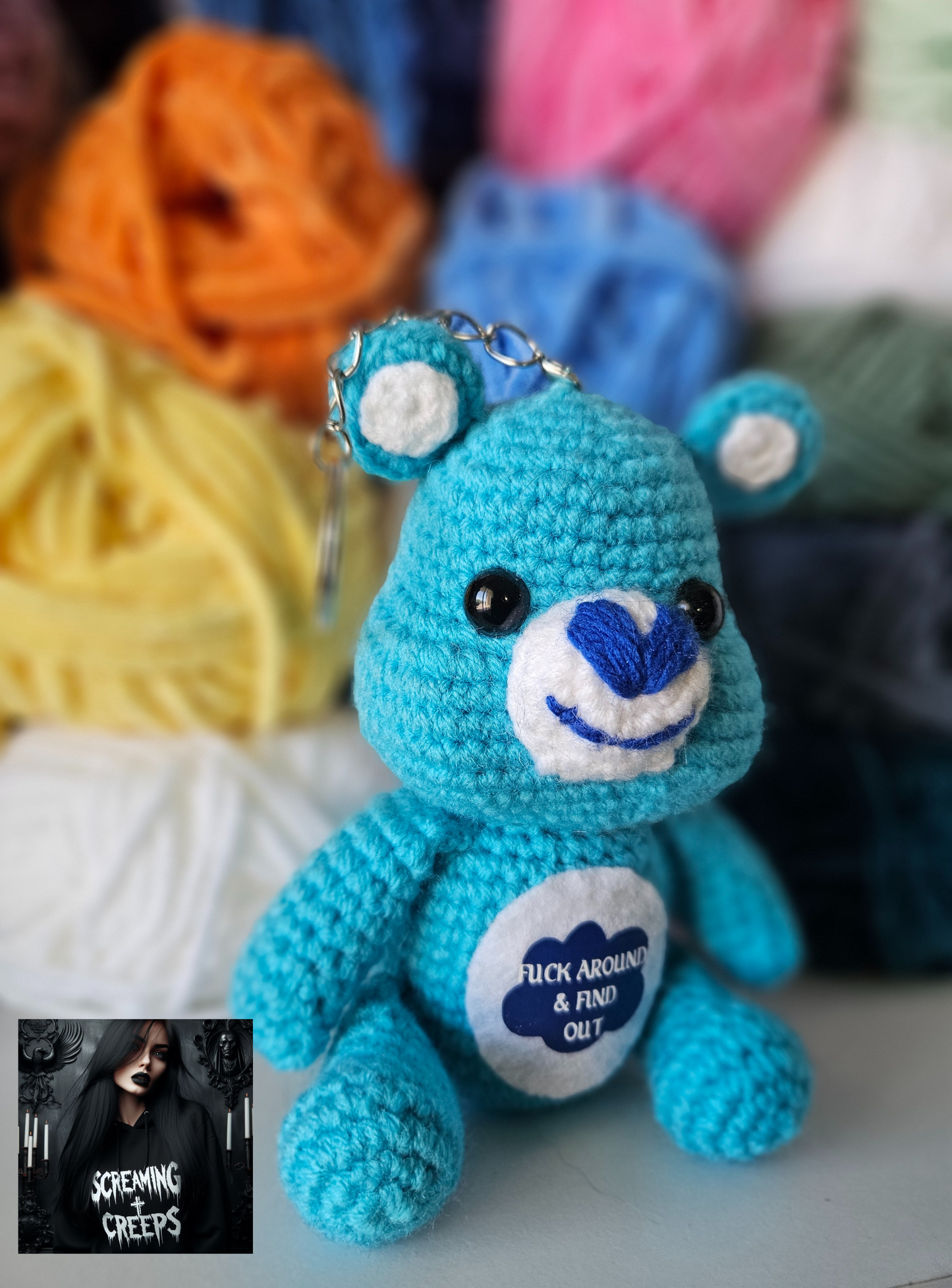 Handmade No Care Bear Keychain