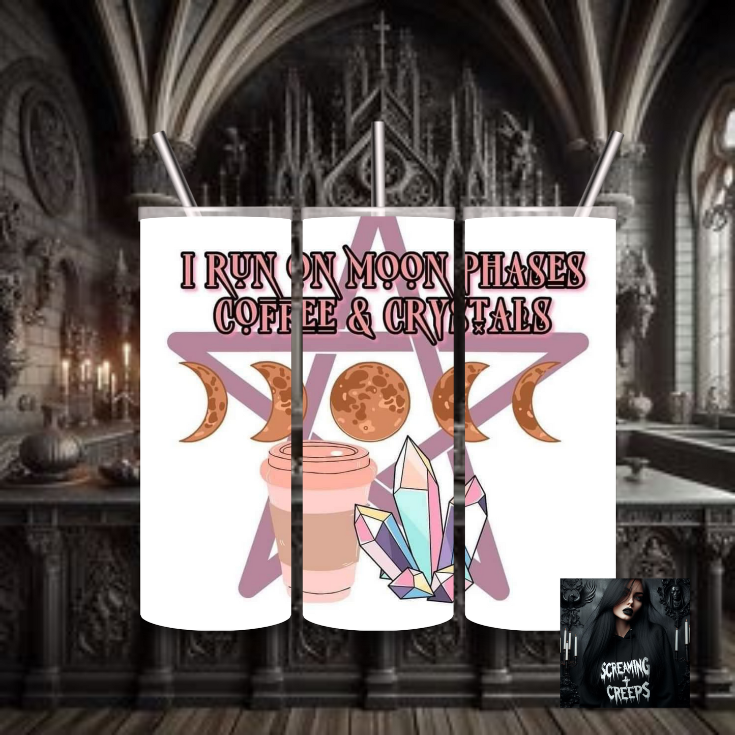 Mystifying Stainless Steel Tumbler with Witchy Aesthetic