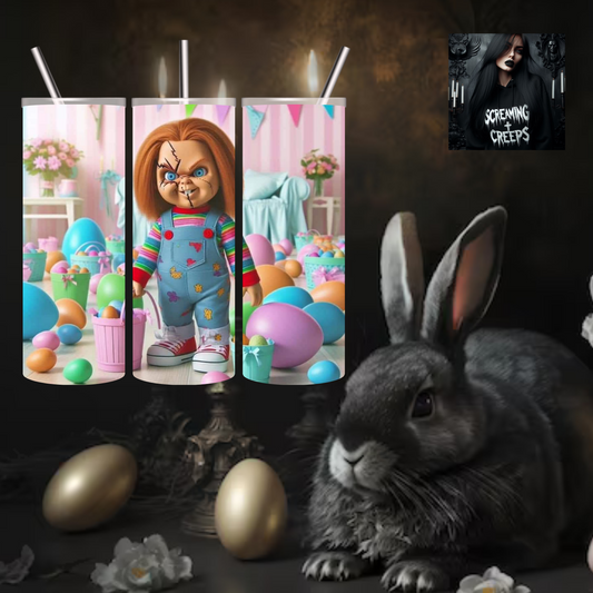 Ghoulish Easter Vibes, Stainless Steel Tumbler for Horror Enthusiasts