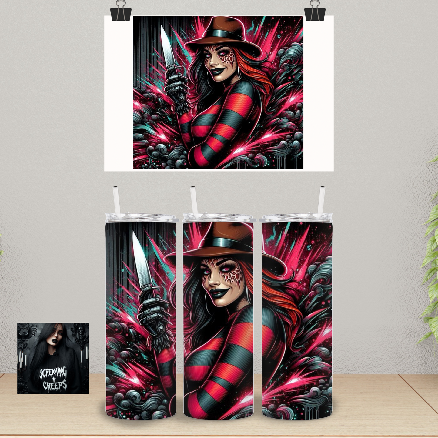 Horror Characters, 20oz Insulated Tumbler, Horror Movie Marathon Essential