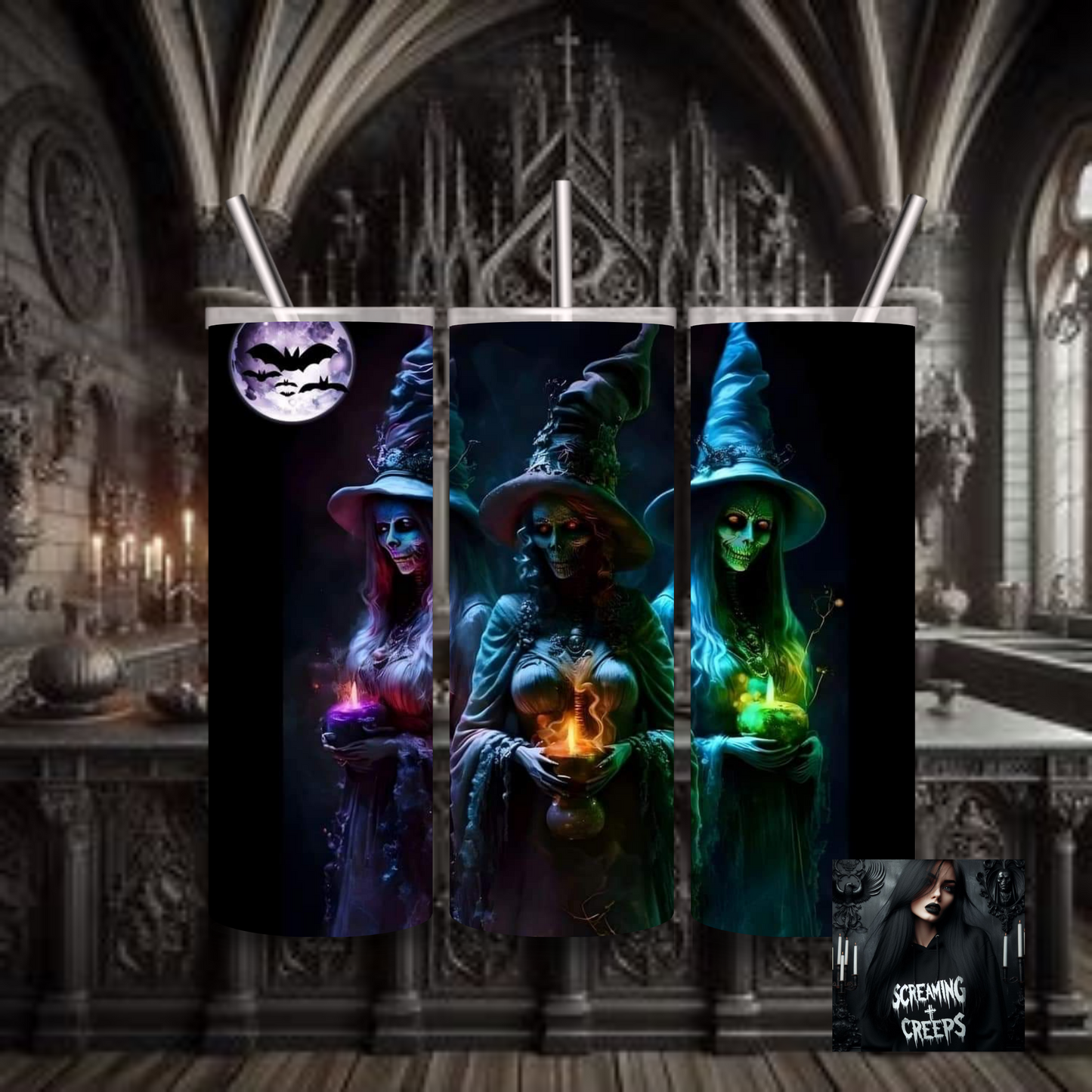 Mystifying Stainless Steel Tumbler with Witchy Aesthetic