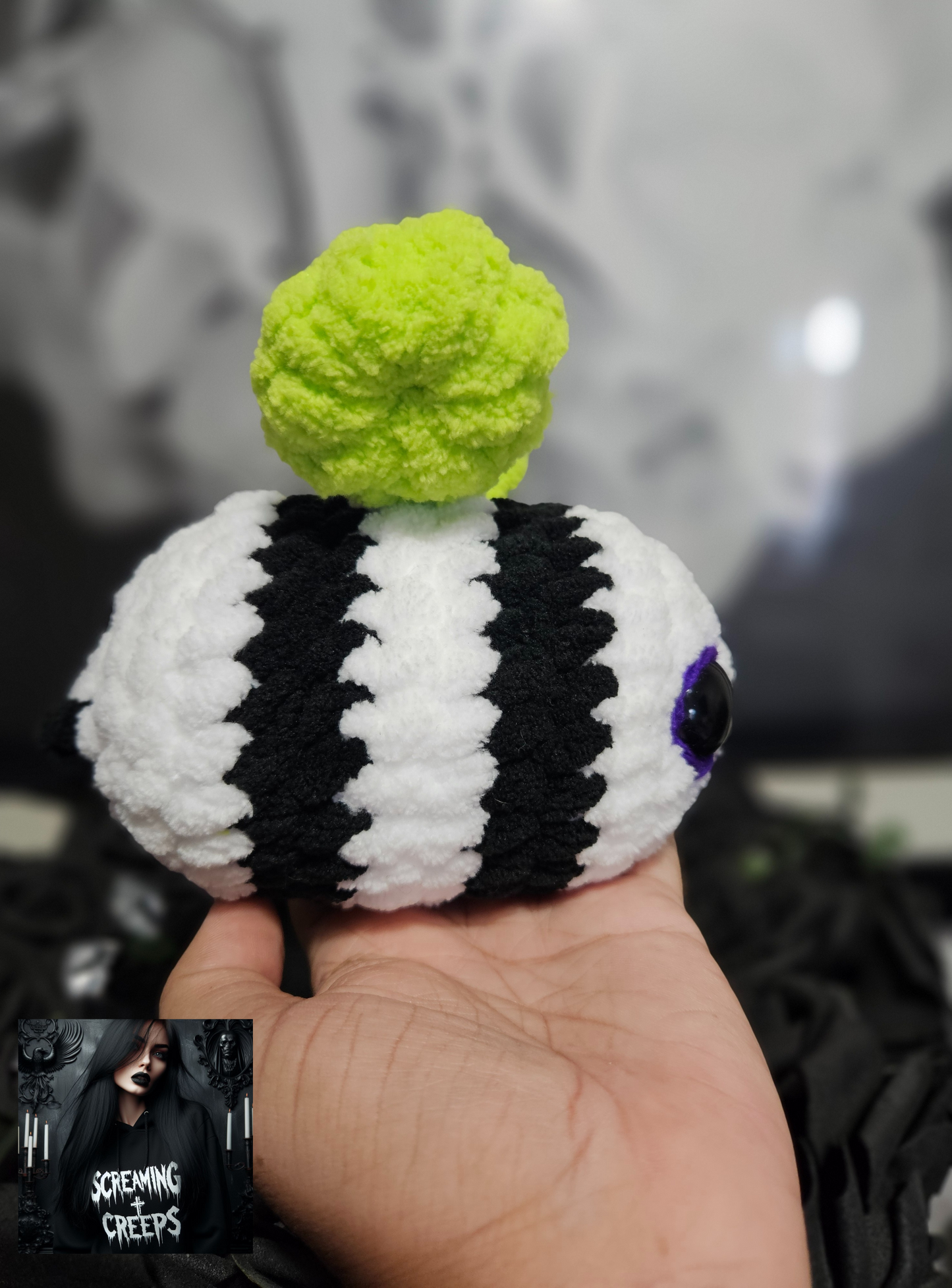 Handmade Beetlejuice Bee Plushie