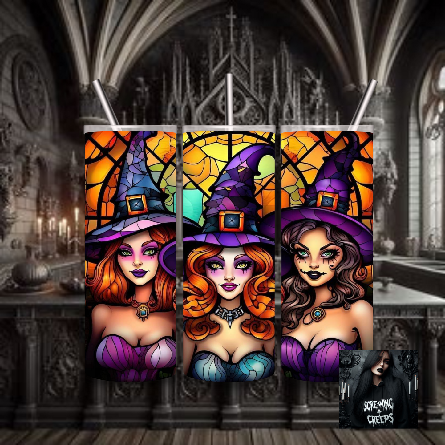 Mystifying Stainless Steel Tumbler with Witchy Aesthetic