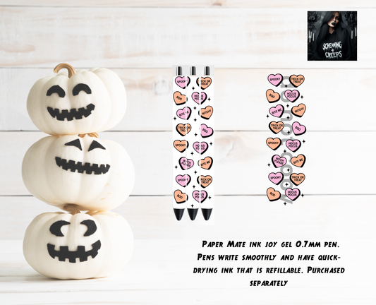 Spooky Hearts Custom Pen