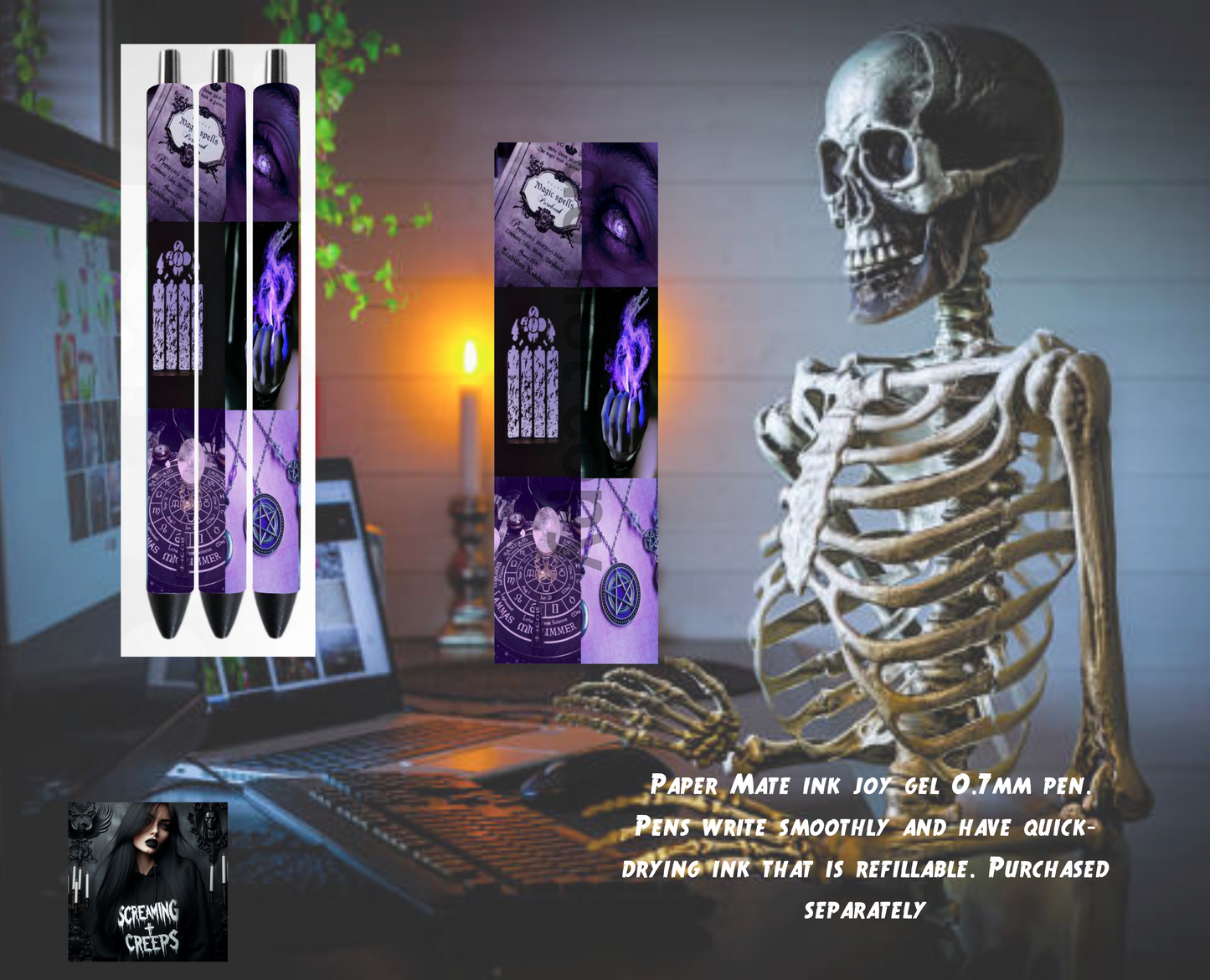 Handcrafted Custom Magical Collaged Inkjoy Pen, Unleash Your Mystical Creativity