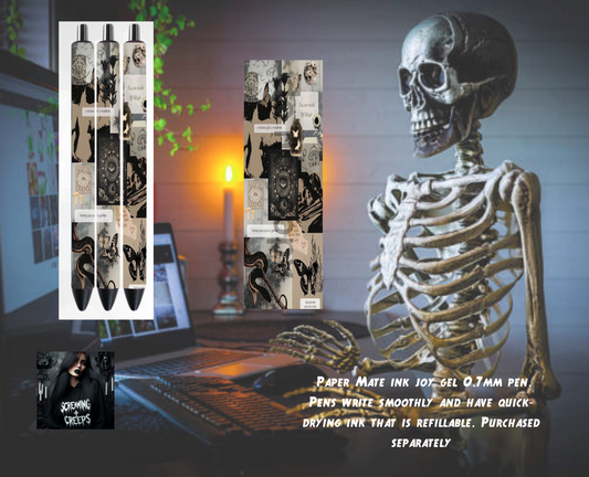 Handcrafted Custom Magical Collaged Inkjoy Pen, Unleash Your Mystical Creativity