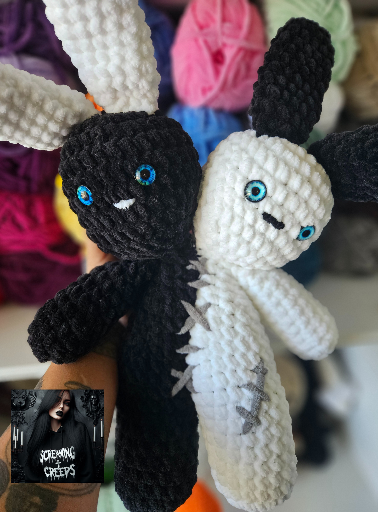 Handmade Double Headed Bunny Plushie