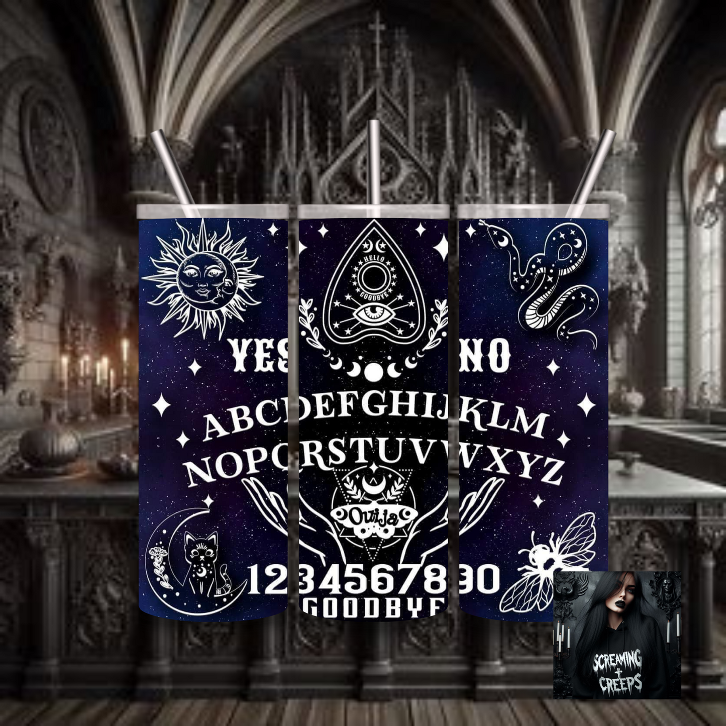 Mystifying Stainless Steel Tumbler with Witchy Aesthetic