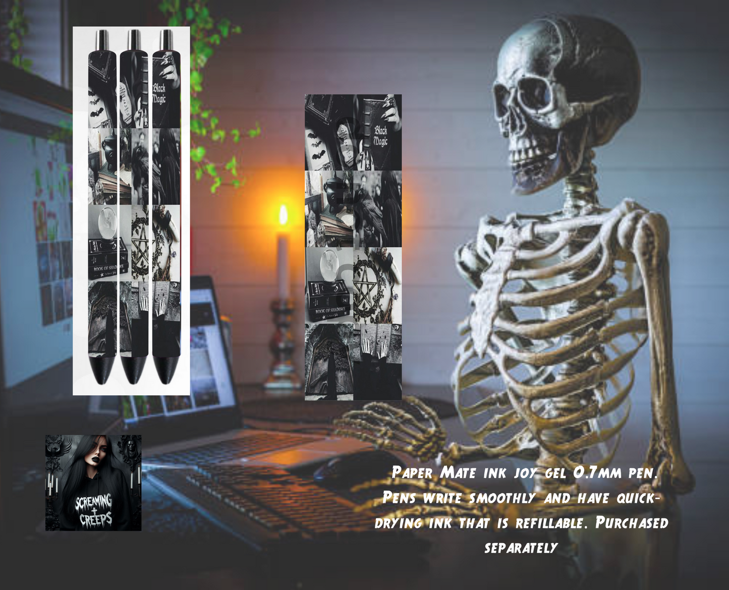 Handcrafted Custom Magical Collaged Inkjoy Pen, Unleash Your Mystical Creativity