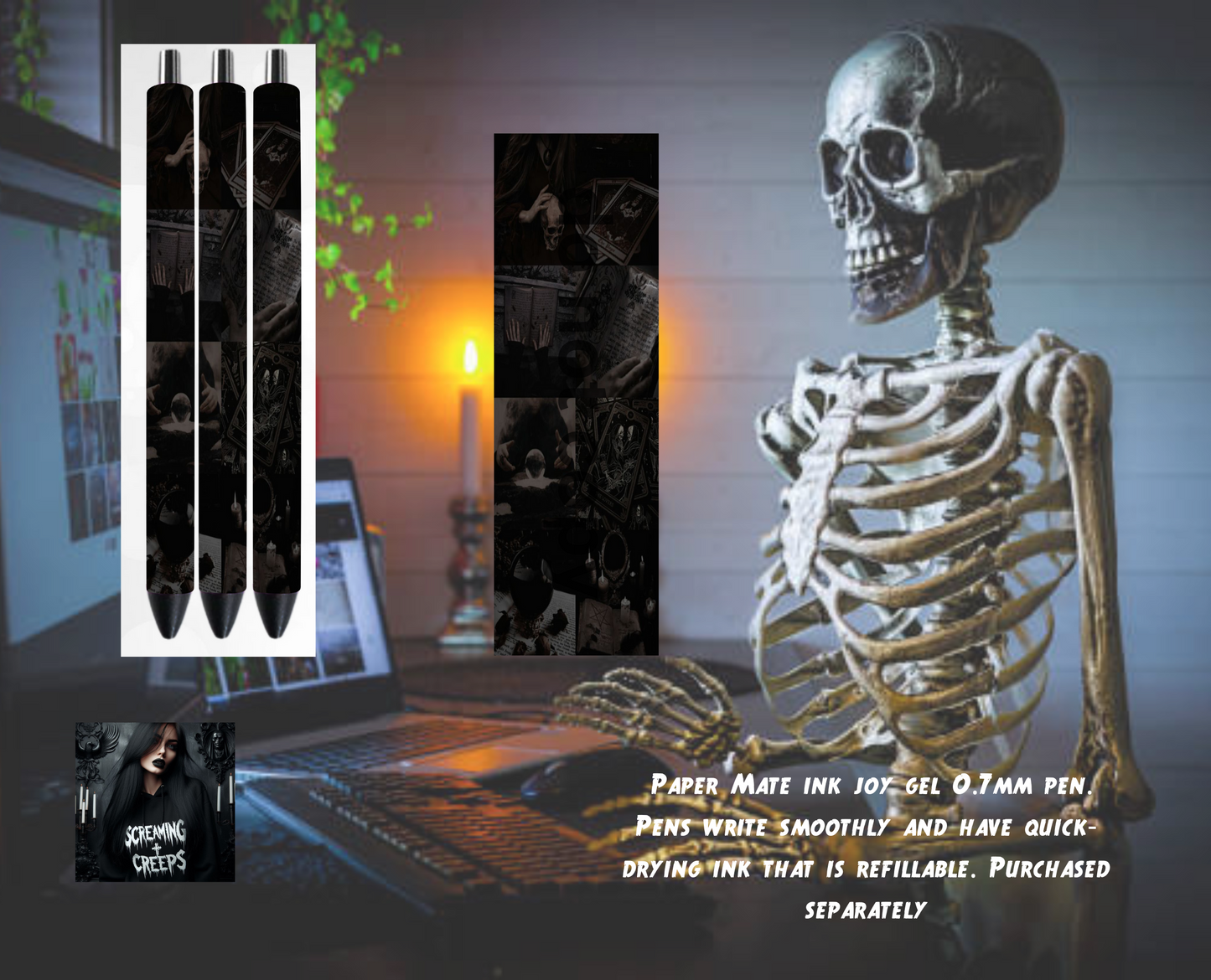 Handcrafted Custom Magical Collaged Inkjoy Pen, Unleash Your Mystical Creativity