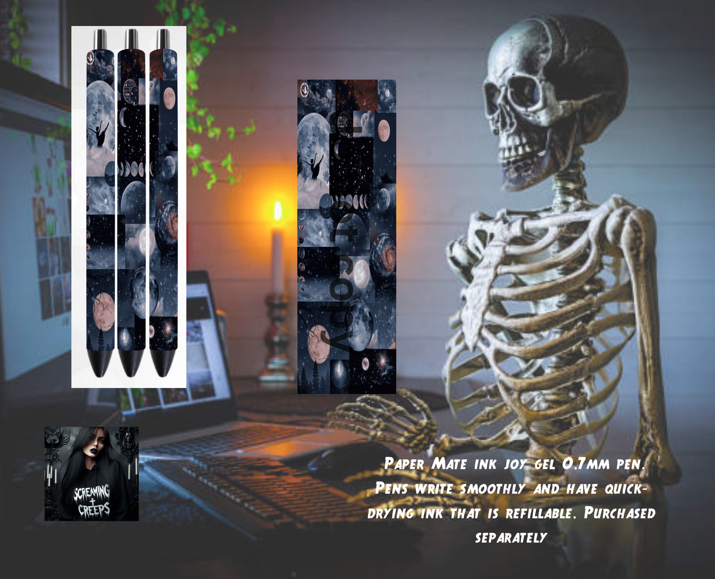 Handcrafted Custom Magical Collaged Inkjoy Pen, Unleash Your Mystical Creativity