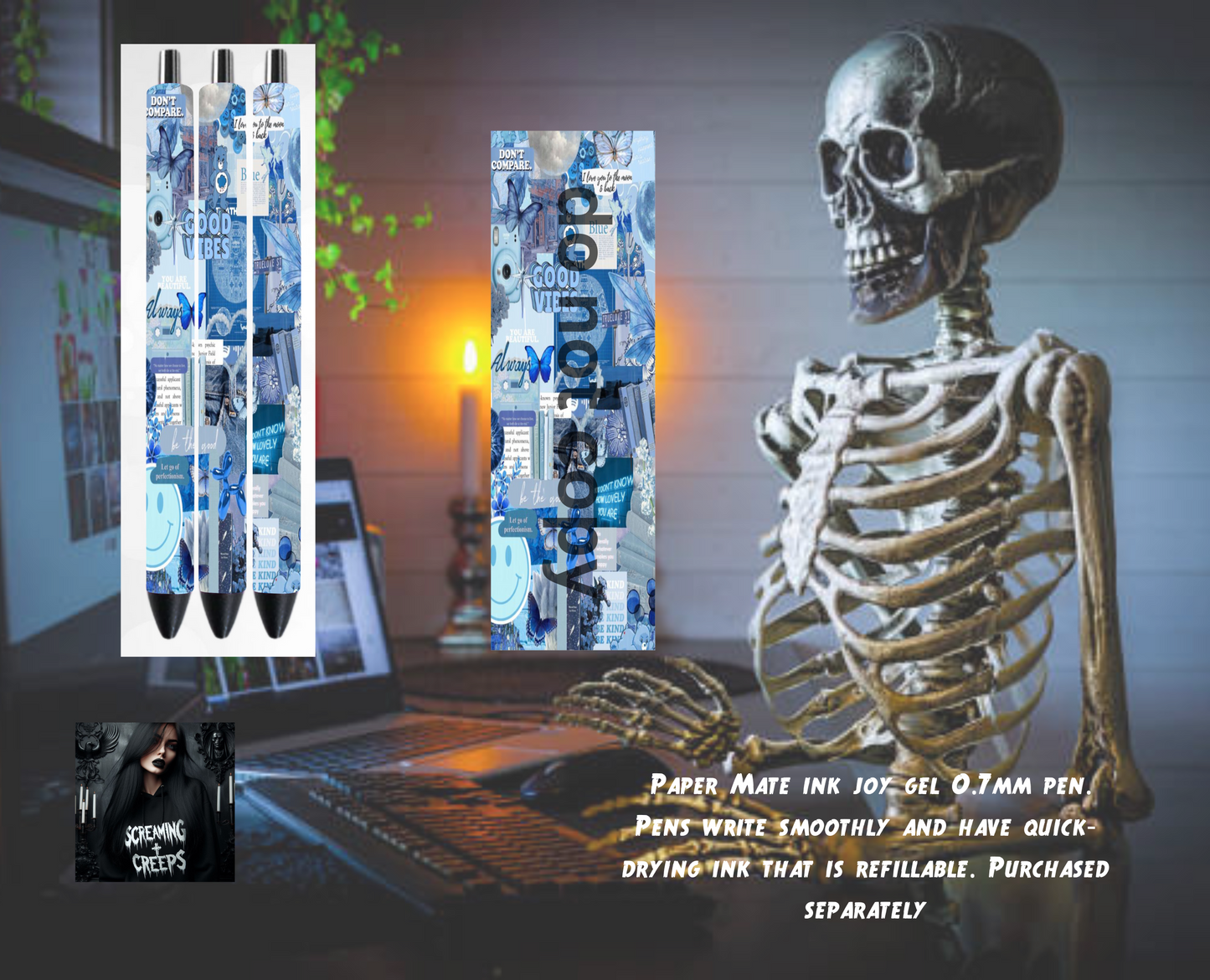 Handcrafted Custom Magical Collaged Inkjoy Pen, Unleash Your Mystical Creativity