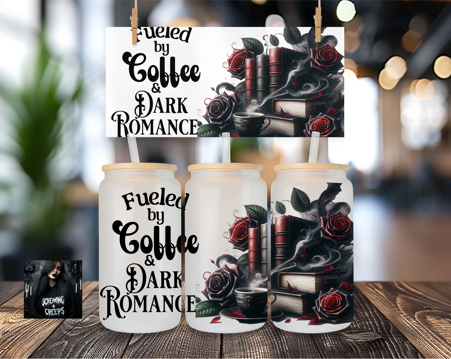 Libbey Coffee Cup Fueled by Coffee and Dark Romance