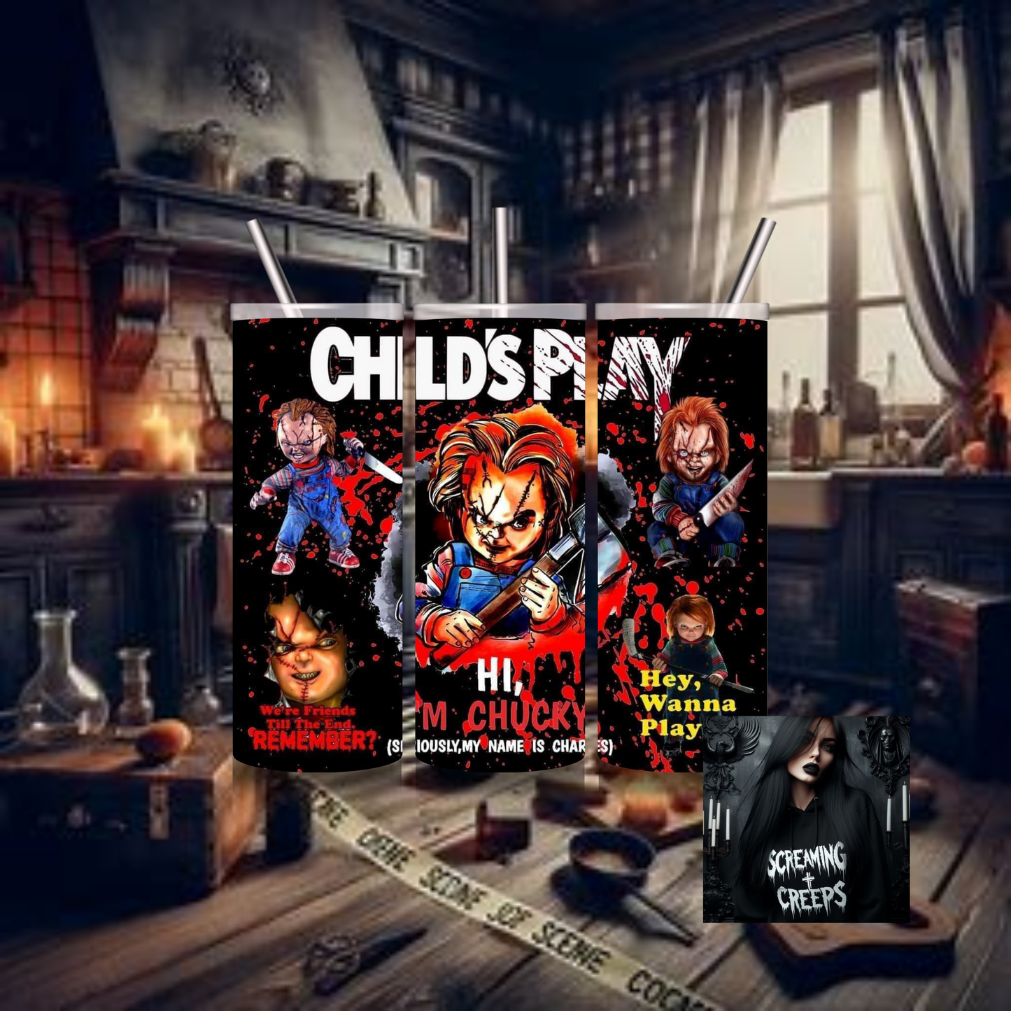 Childs Play, Chucky, 20oz Insulated Drinking Tumbler