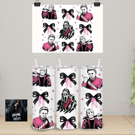 Horror Characters, 20oz Insulated Tumbler, Horror Movie Marathon Essential