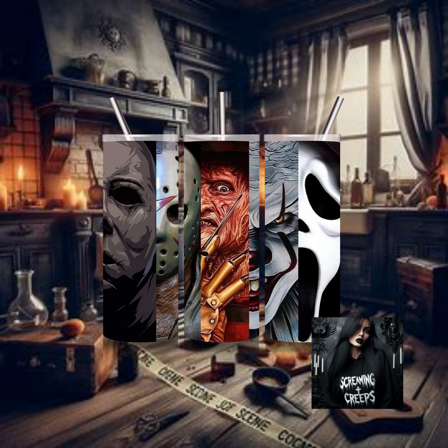 Horror Characters 20 oz Insulated Drinking Tumbler