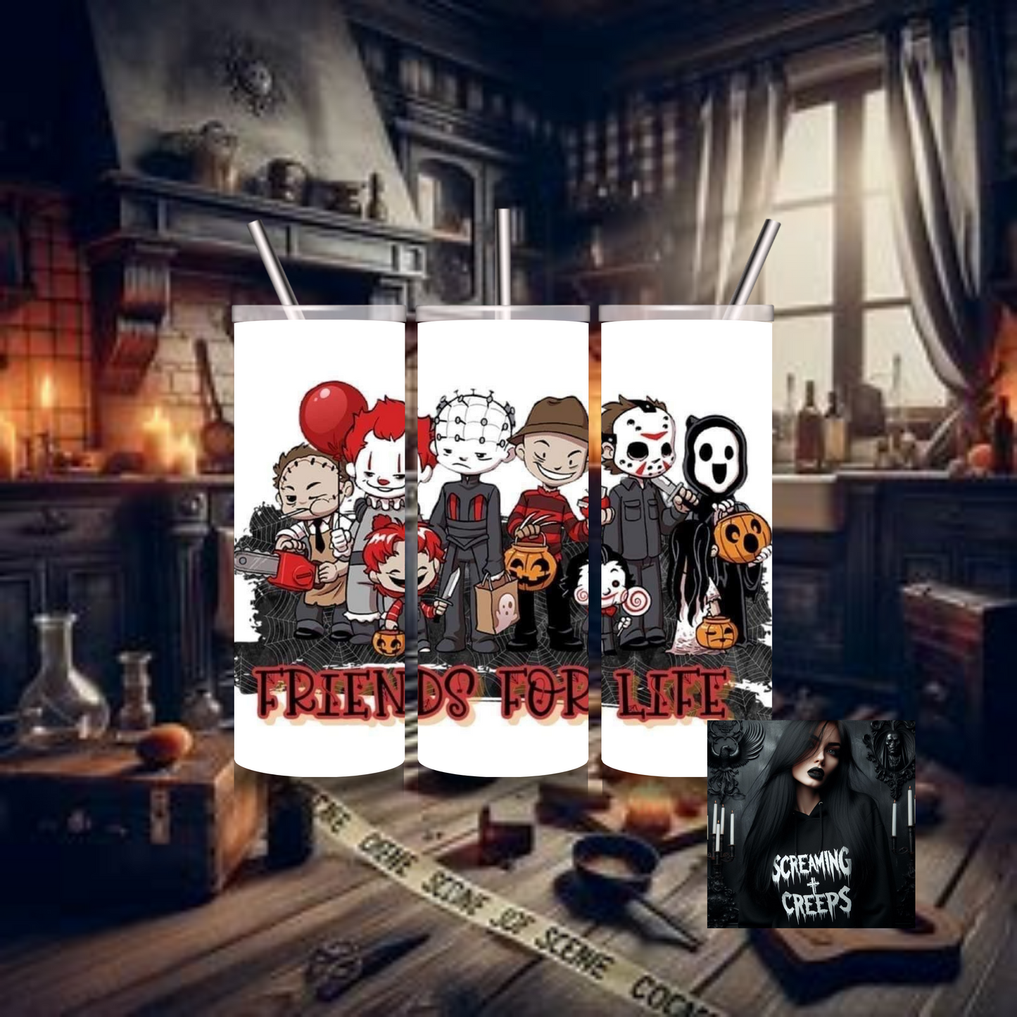 Horror Characters 20 oz Insulated Drinking Tumbler